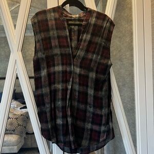 Enza Costa Plaid Tunic Top